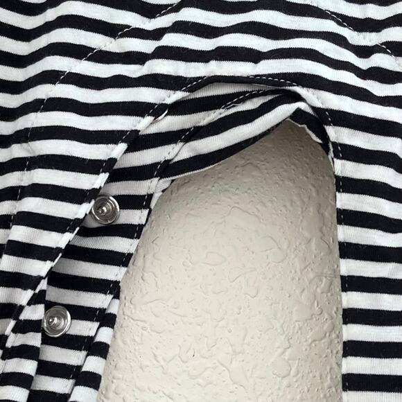 Moon + Beck Unisex Toddler 4T Black White Striped Long Sleeve Bodysuit NWT - Picture 4 of 5